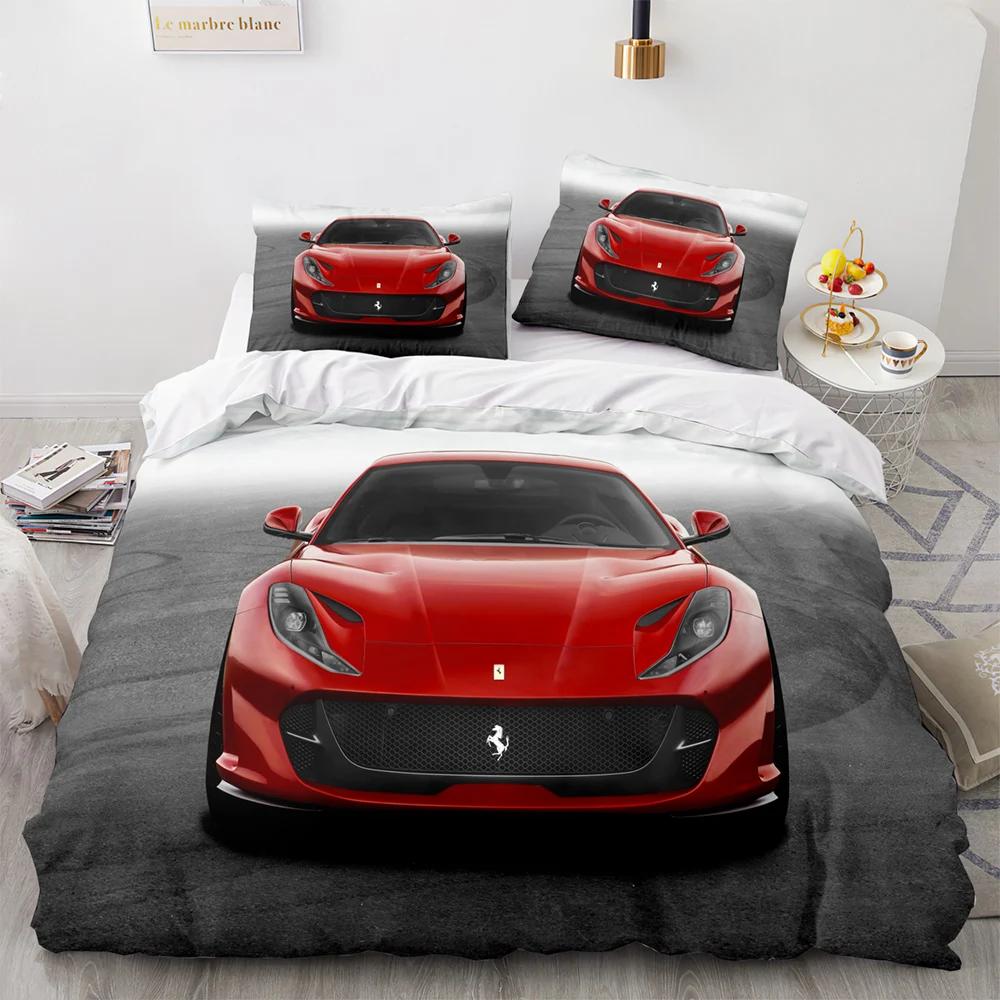 Sports Car Racing Bedding Set Single/Twin/Full/Queen/King Size SUV Truck Duvet Cover Set Aldult Kid Bedroom Supper Sports Car