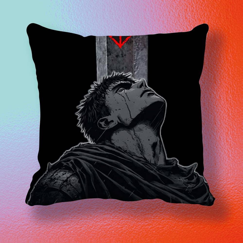 Anime BBerserkS  Doublesided printed pillow cover Solid color minimalist pillowcase fits all bedroom styles