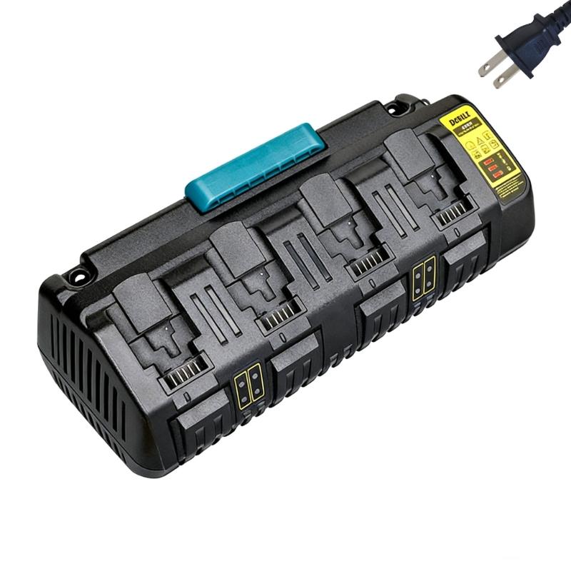 Professional 4-Port Battery Charging Station 8A Fast Charging Base DCB104 for Power Tool with Safety Diagnostics