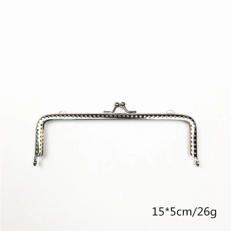 Rustproof Metal Purse Frame Kiss Clasp Vintage Bag Lock Hardware for Handmade Clutch Wallet Production