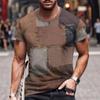 Mens Round Neck Short Sleeve T-Shirt With 3D Digital Print Loose Fit Casual Wear