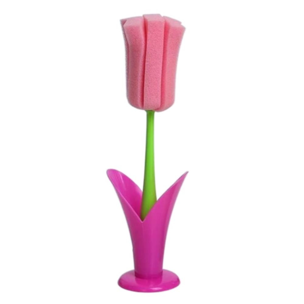 Portable Cup Cleaning Tool Tulip Cup Washing Sponge New Cup Brush  Baby Bottle розовый