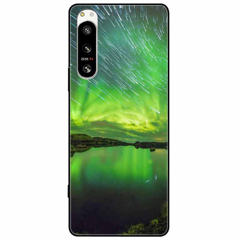 For Sony Xperia 5 IV / 10 IV Case 10IV Soft Black Silicone Forest Painted Phone Back Covers For Sony Xperia 1 IV Case TPU Coque