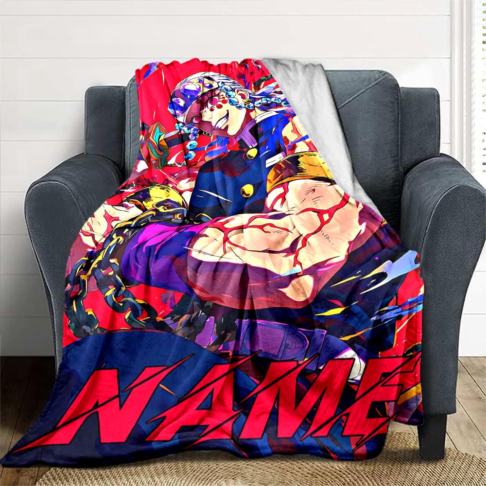 Customiz Name Personality Demon Slayer characters Blanket Soft &Warm Sofa Office Bed Travel Lunch Break Blanket, Gift Suitable All Seasons