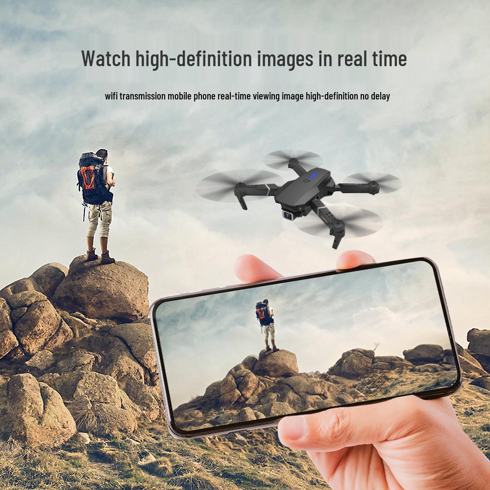E88pro Folding Drone: HD Dual-Camera, Fixed Height, 4-Axis Remote Control Aircraft (Model E525)