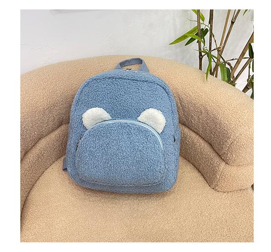 Plush Backpack Women's Bag Autumn and Winter New Cute Bear Ear Backpack Girls Parent-child Bag