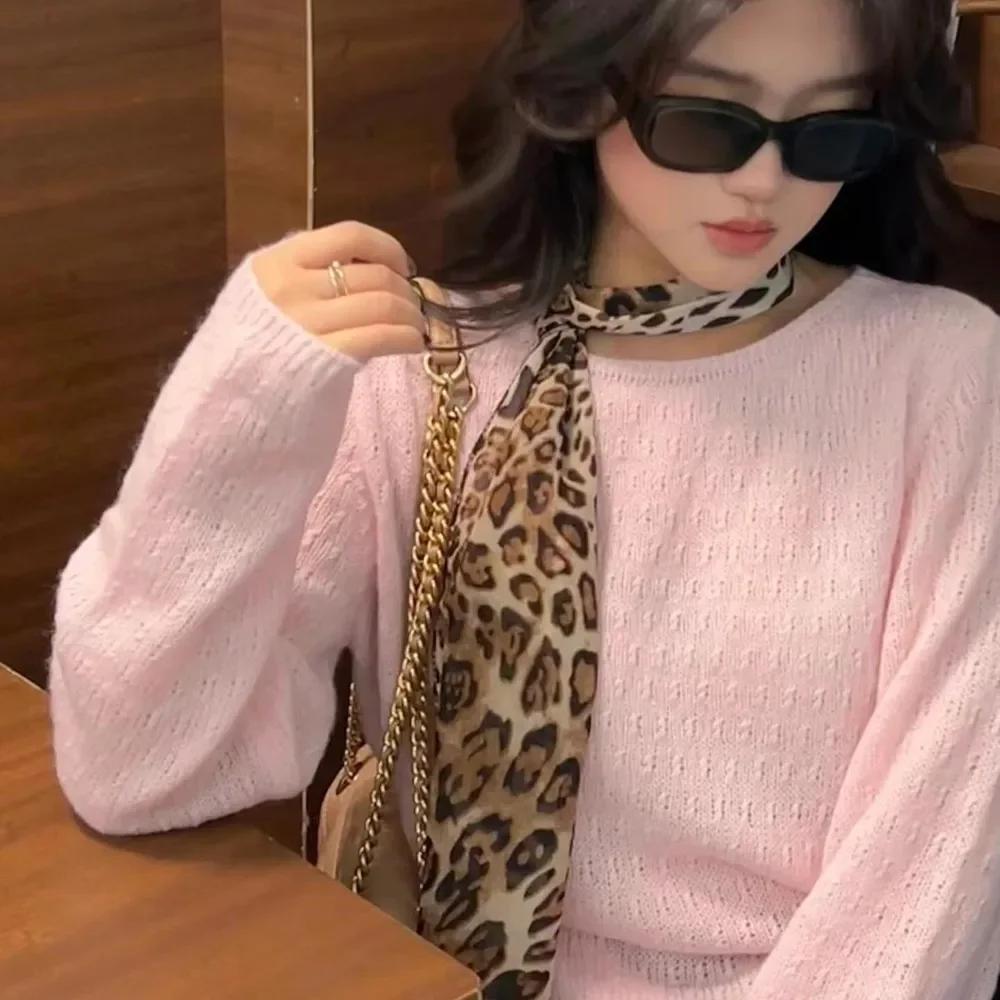 Simple and Versatile Neck Scarf Accessory Brown Polka Dot Printed Scarf