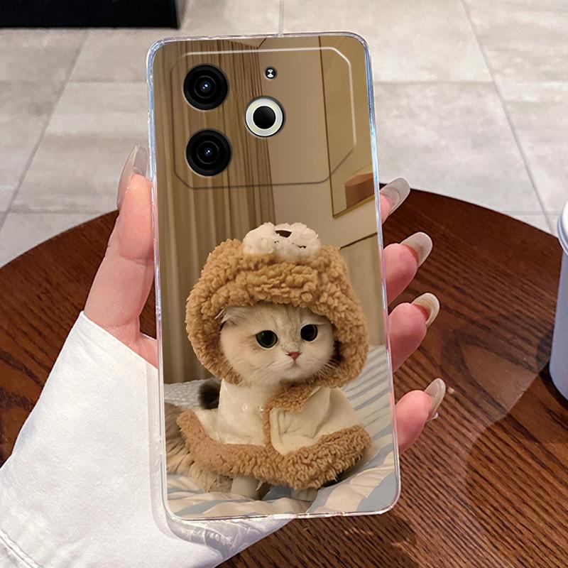 Jelly Casing For Tecno Pova 6 Neo 4G Clear Silicone Soft TPU Back Cover Cute Rabbit Cat Dinasaur Phone Case