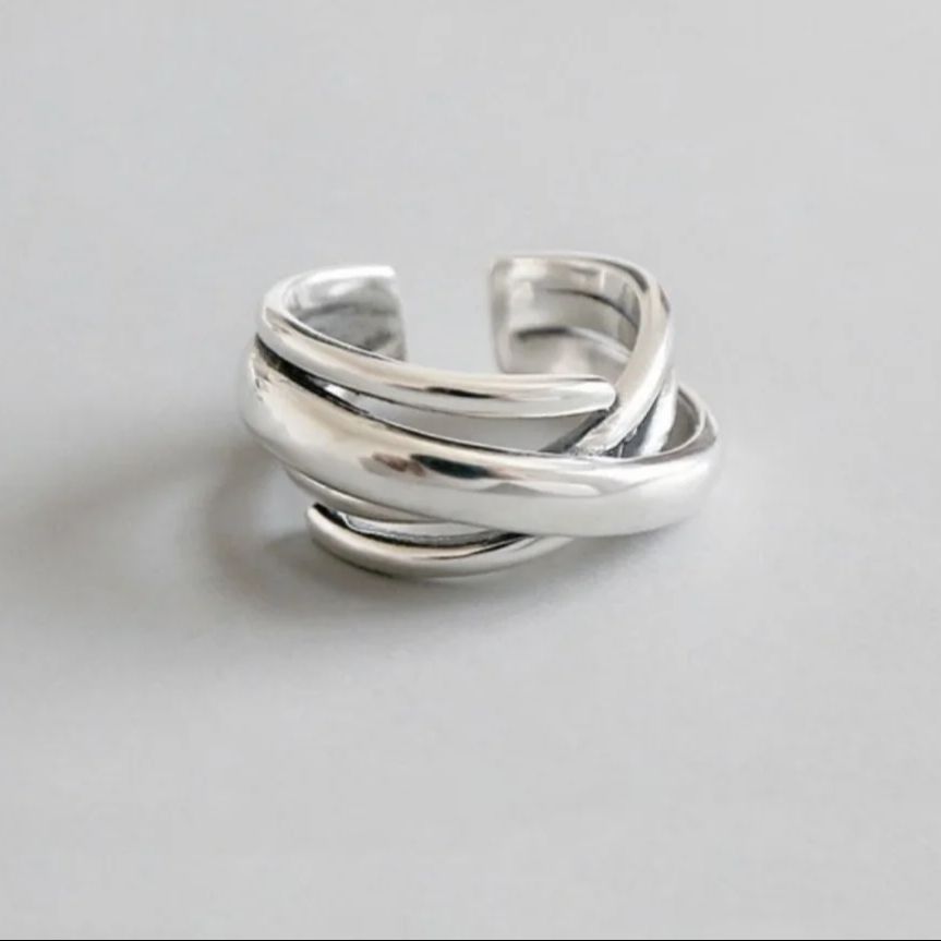 Fashion Silver Color Opening Ring For Women Men Peronality Large Wide Finger Rings Party Jewelry