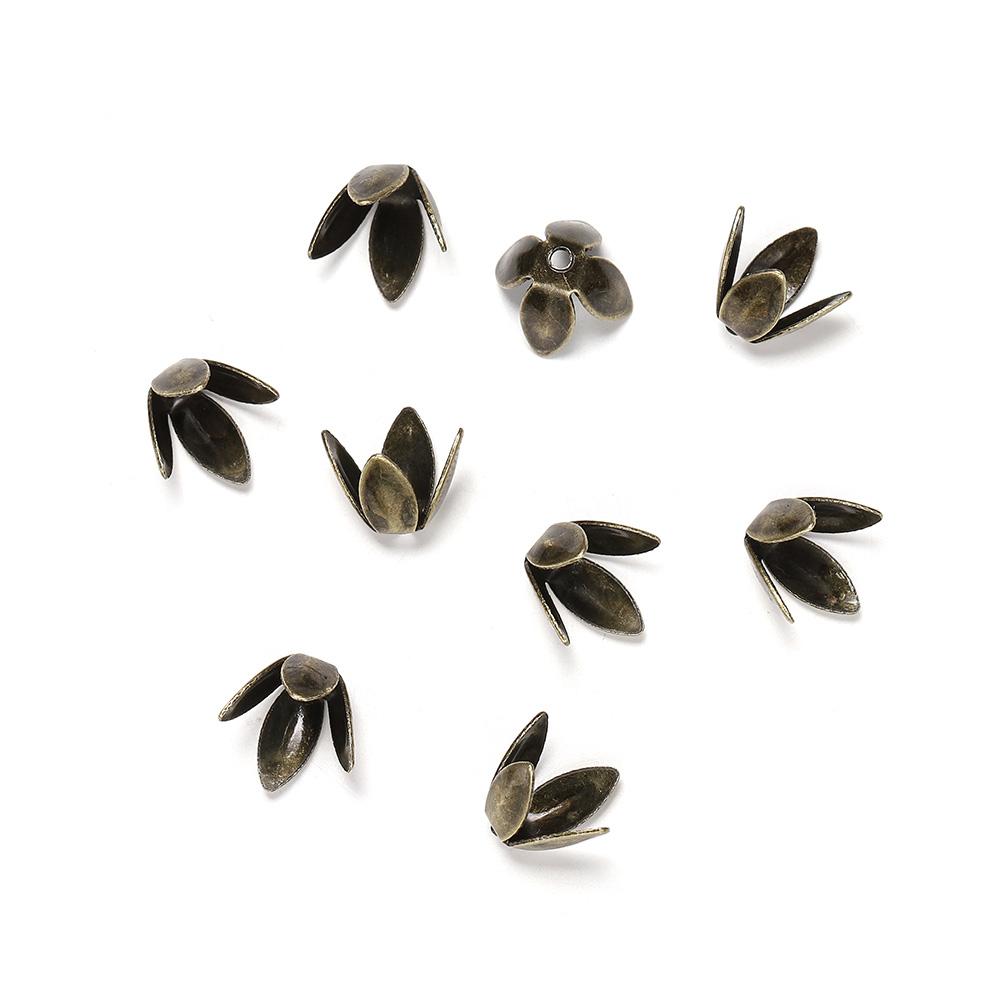 

100pcs/lot Bulk Metal Gold Plated Flower Loose Sparer Apart End Bead Caps For Jewelry Making Bracelet Findings Supplies 6mm античный бронзовый