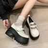 Fashion 8CM High Heels Casual Leather Shoes Women Chunky Loafers Comfortable Pumps High Platform Walking Shoes Woman New 2025 Autumn