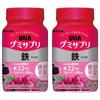 UHA Iron Gummies Grape Flavor 30-Day Supply Women's Health Iron Supplement Containing Folic Acid and Collagen Jelly Type 60 Tablets 2 Pcs