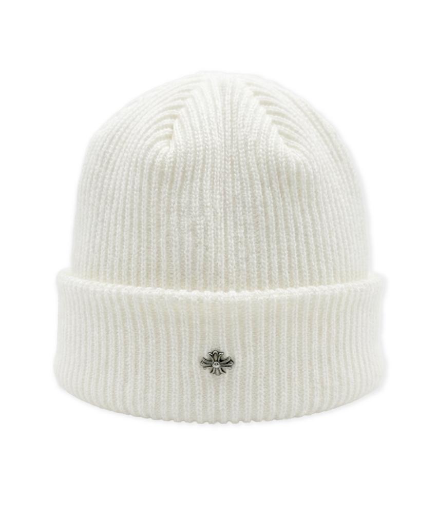 Damiswi Cross Metal Symbol Beanie_Ivory