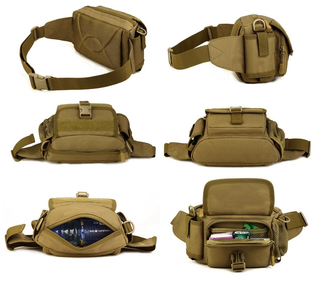 Phoenix Ikki Waist Bag with Water Bottle Small Item and Waterproof Perfect for Outdoor and Tactical Crossbody Casual Travel Black Multi-functional