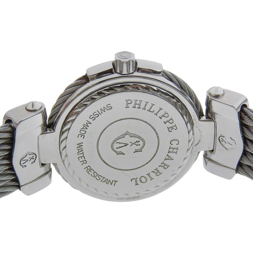 CHARRIOL Armbanduhren 53.97.3654 Weißes Zifferblatt Edelstahl Quarz Analoge Anzeige Damen Gebraucht