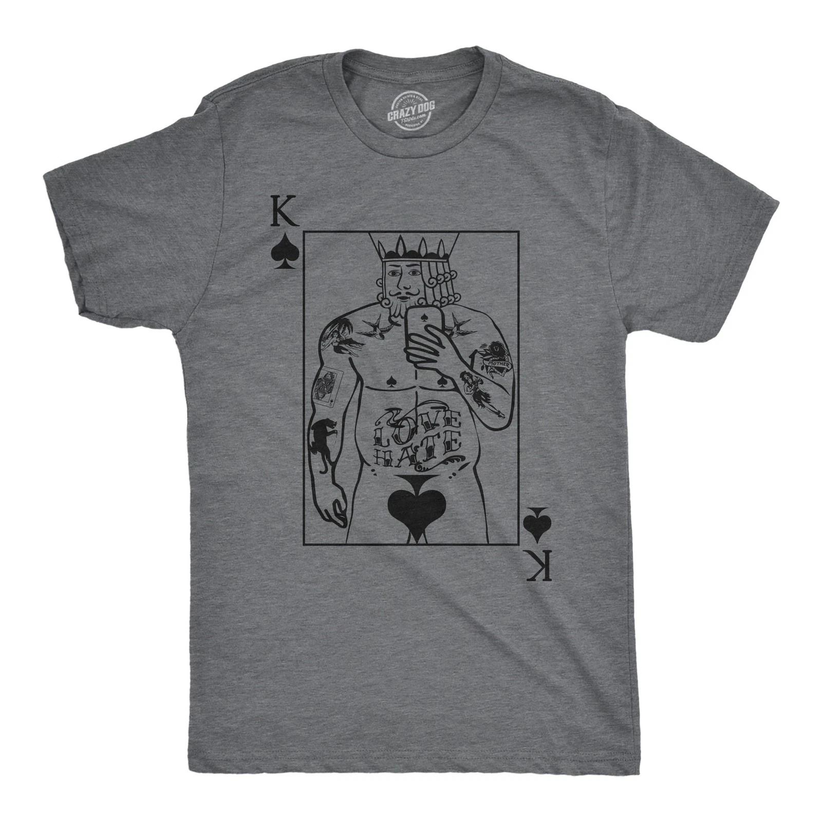 Mens Funny T Shirts King Of Spades Sarcastic Playing Card Graphic Novelty Tee XS