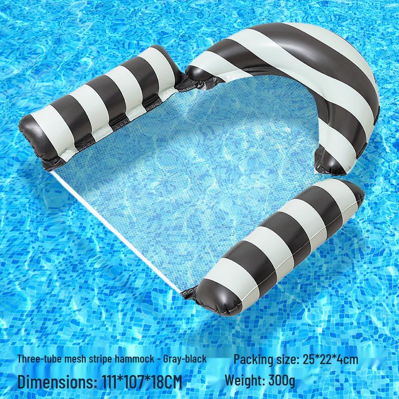 Tumbona Flotante Inflable Plegable Transfronteriza con Respaldo y Malla