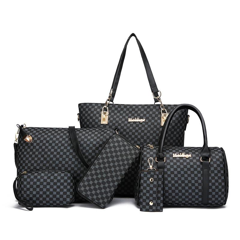New women's bag fashion six-piece set, mother and child bag, portable shoulder messenger women's bag, one piece.