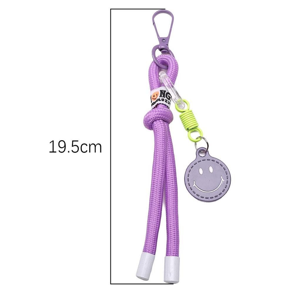 Alloy+nylon Woven Smiley Face Keychain For DIY Bag Accessories
