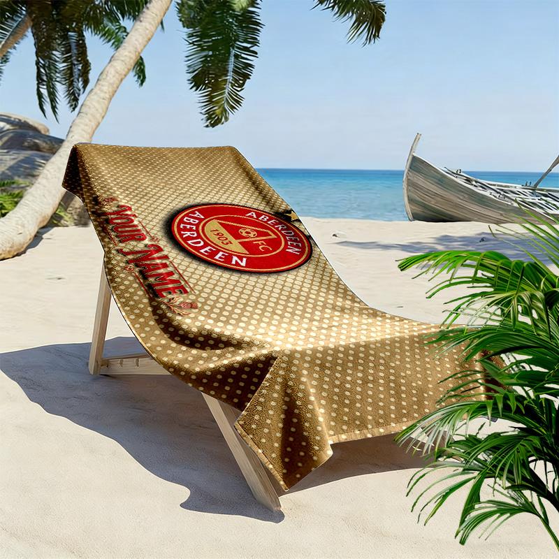 Aberdeen Football Club Print Beach Towel, Large Soft Quick Dry Towel for Beach Camping Swimming