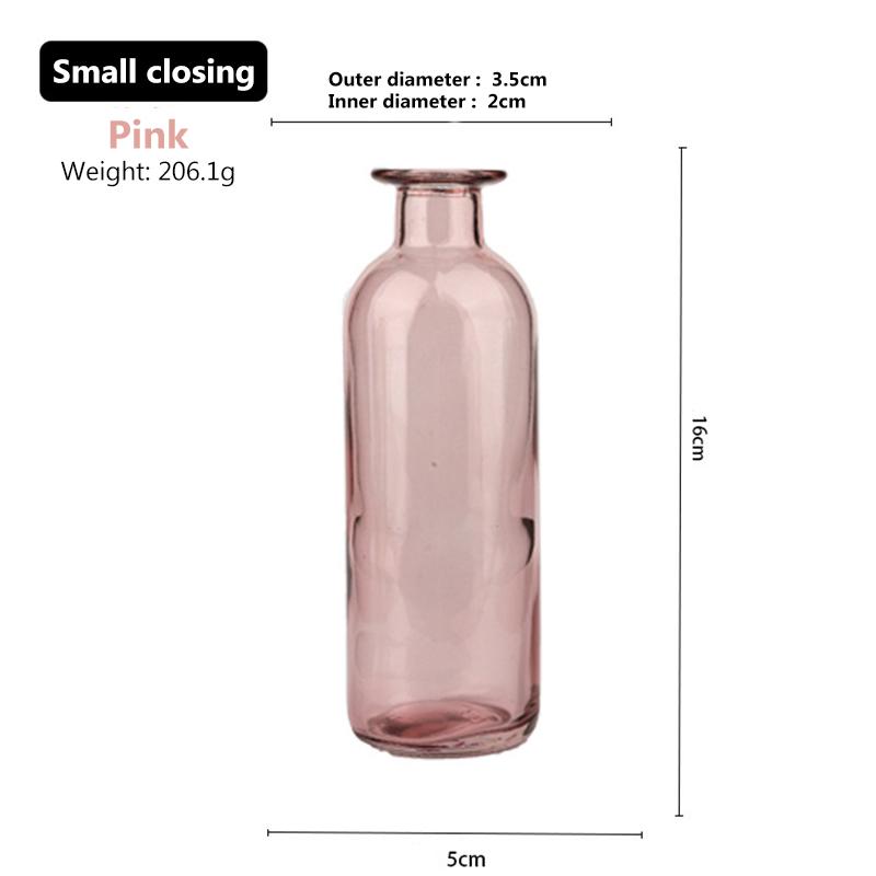 Glass Vase Living Room Dried Flowers Nordic Ins Style Glass Transparent Dill Home Decoration Accessories Flower Vases For Homes