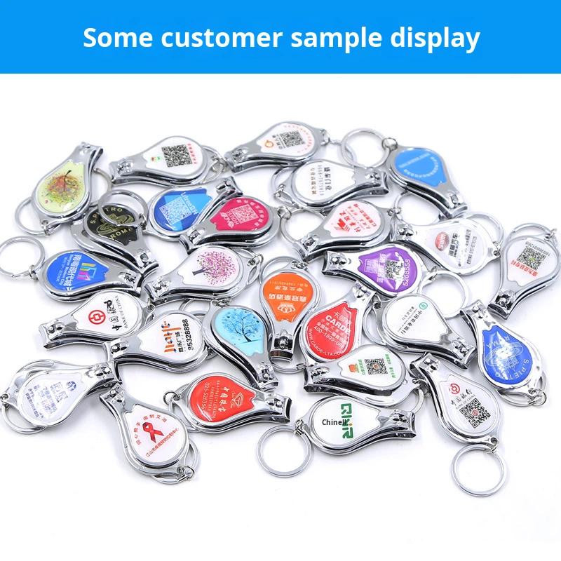 Custom Logo Stainless Steel 3 In 1 Nail Clipper Bottle Opener Keychain Multifunction Keychain for Company Gift