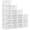 18-Piece Shoe Rack, Stackable Shoe Boxes for Shoes Up To Size 45, Magnetic Doors, Plastic, 28 X 36 X 21 Cm