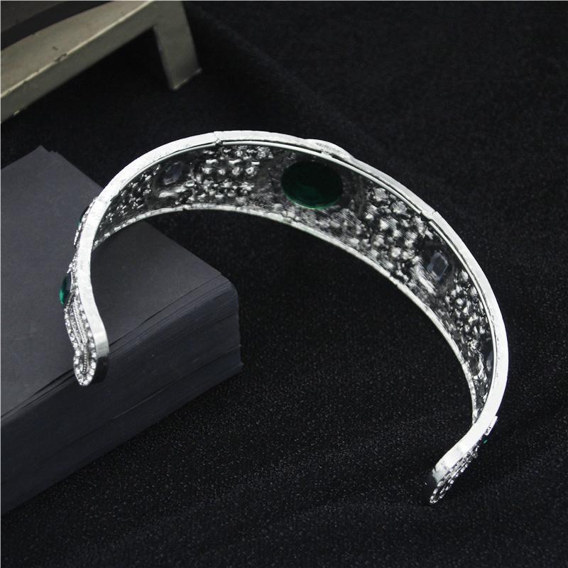 Royal Queen Green Opal Crystal Tiaras Wedding Crown Bridal Diadem for Princess Wedding Headdress Bride Hair Jewelry