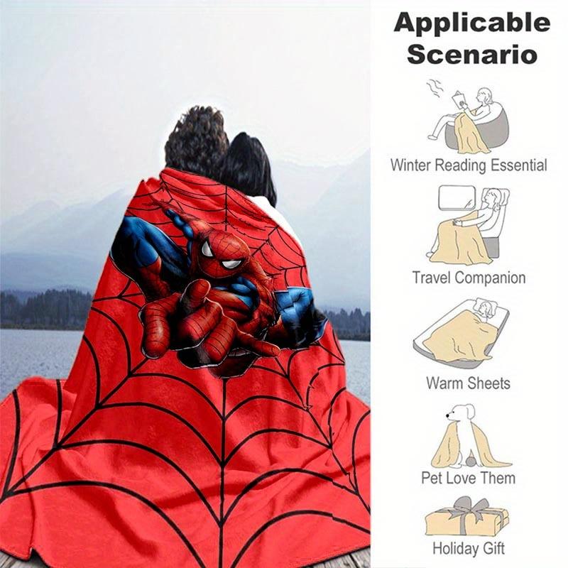 1pc Spider-Man Printing Blanket - Soft, All-Season Throw for Living Room, Bedroom,Personalized Gift with Adorable Cartoon Design