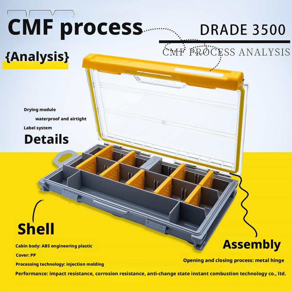 3500 Series Fishing Tackle Box Waterproof Anti Corrosion Multi Compartments Storage Organizer for Squid Jig Lure Hook Bait Box