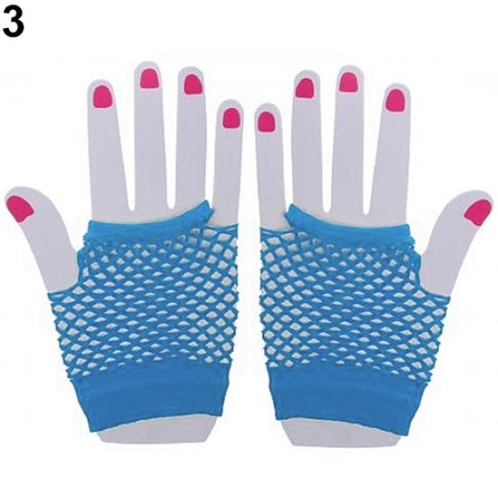 

Леди эластичный танцевальный костюм танцевальная вечеринка без пальцев в сетку полые перчатки 11 cm озеро синий