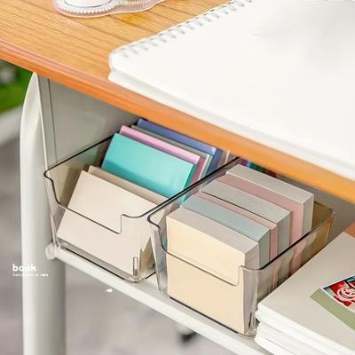 1 peça Suporte Transparente Acrílico Transparente para Notas Adesivas Suporte de Mesa para Recados Organizador de Material de Escritório Caixa de Armazenamento para Acessórios de Mesa