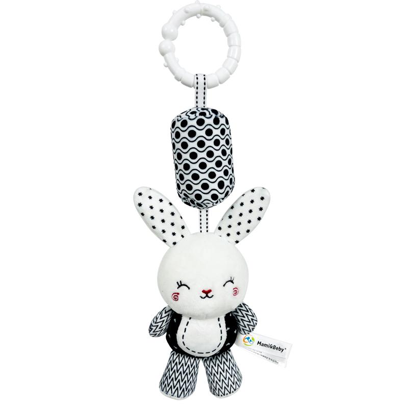 

Stroller Bed Crib Hanging Bell Plush Doll Baby Infant Rattles Newborn Black White Visual Grab Ability Training Toy for Bebe Gift