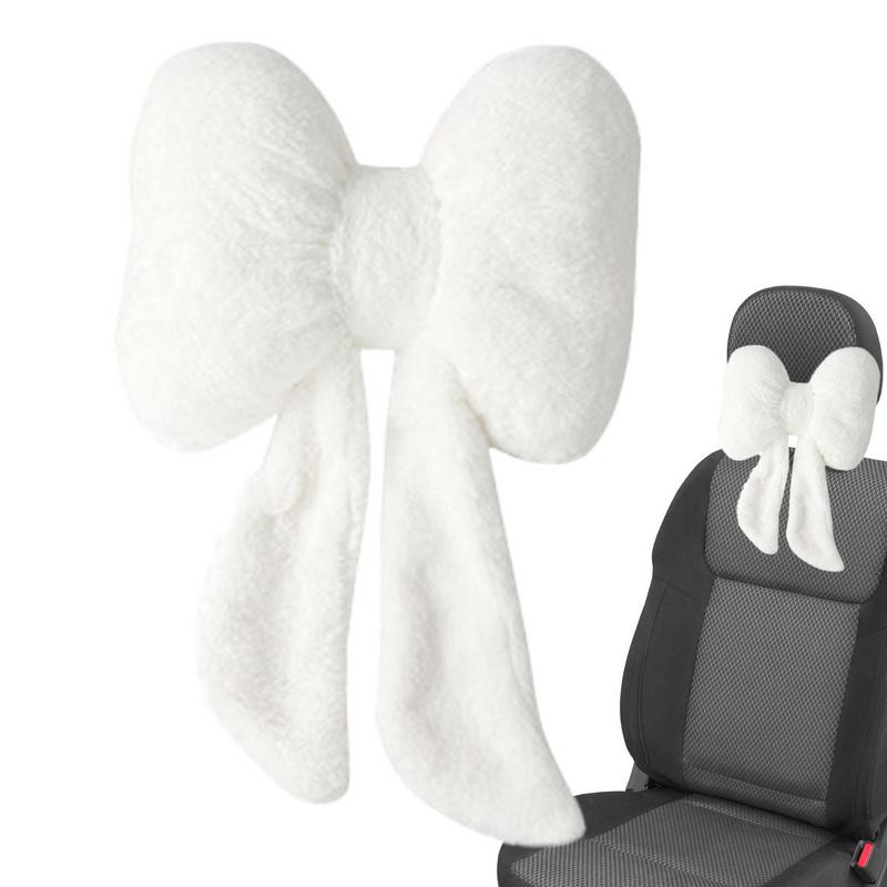 Car Headrest Pillow Plush Cute Car Neck Pillows Universal Neck & Cervical Pillows For Home And Office Chair Bow Tie Neck Pillow