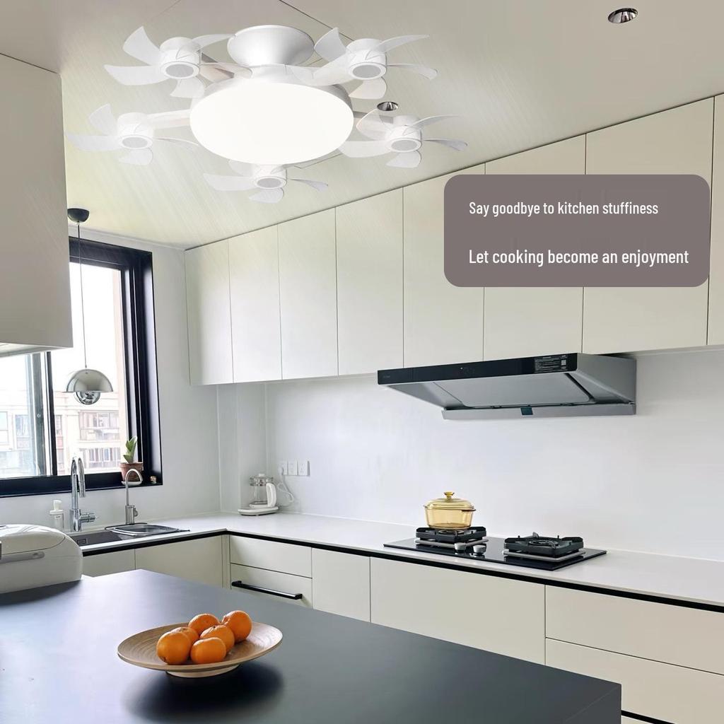 Nordic Style Remote Control Ceiling Fan with Light - Variable Frequency, Strong Wind for Bedroom