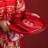 Red Wedding Toasting Tray: Tea, Fruit, Candy Dish – Wedding Supplies, Happy Tray by Wang Jin
