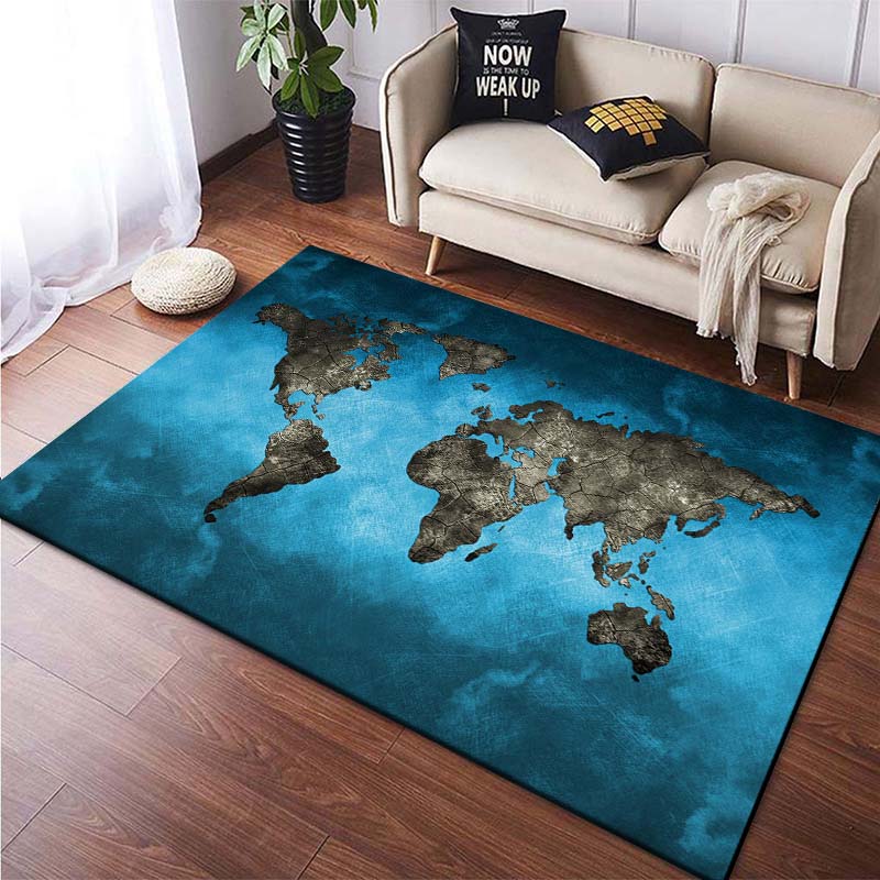Retro Navigation Map Decorative Large Rugs for Living Room Home Decor Area Mat Children Room Floor Mate Bedroom Carpet Mat Gift