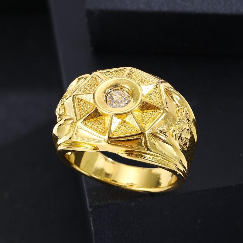 Luxury Synthetic Zirconia Men's Bold Fashion Engagement Ring Wedding Band Casual Party Accessory Father's Day Birthday Gifts