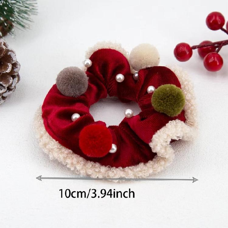 Seasonal Plush Hair Bands Comfortable Hair Scrunchies with Christmas Cheer Festive Hair Decorations for Women