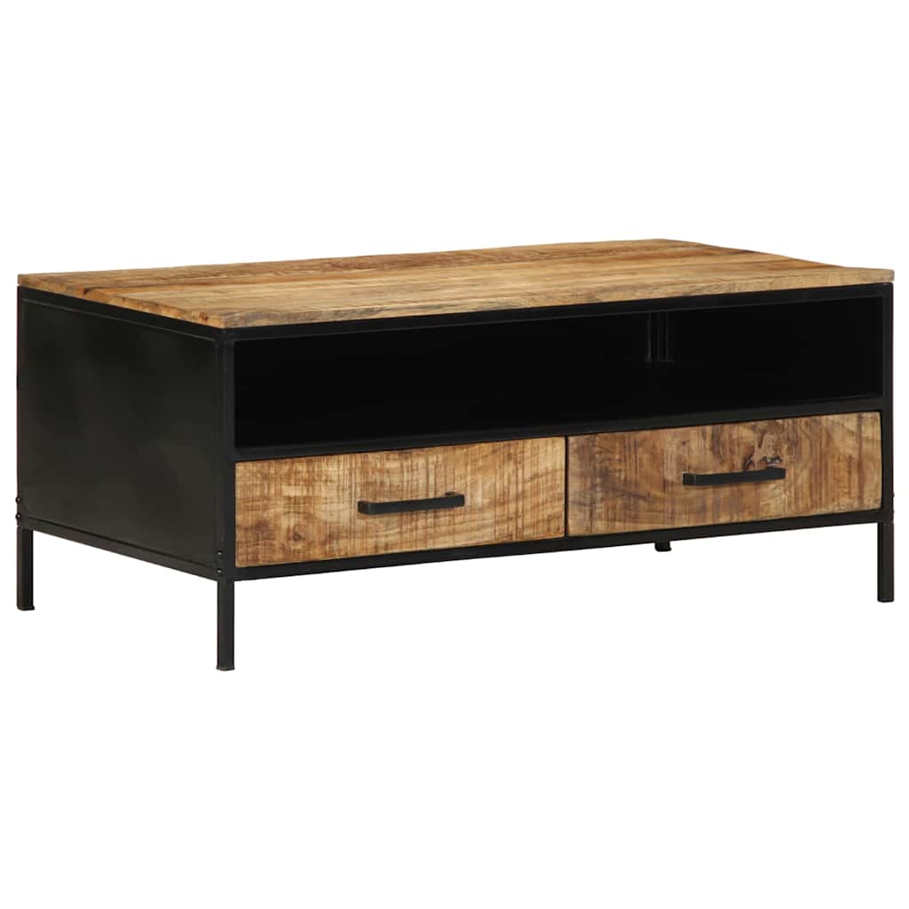Coffee Table Brown 90 x 50 x 40 cm Solid Mango Wood and Metal