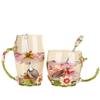 Chrysanthemum Enamel Glass Tea Cup - Lead-Free Crystal Coffee Cup Gift