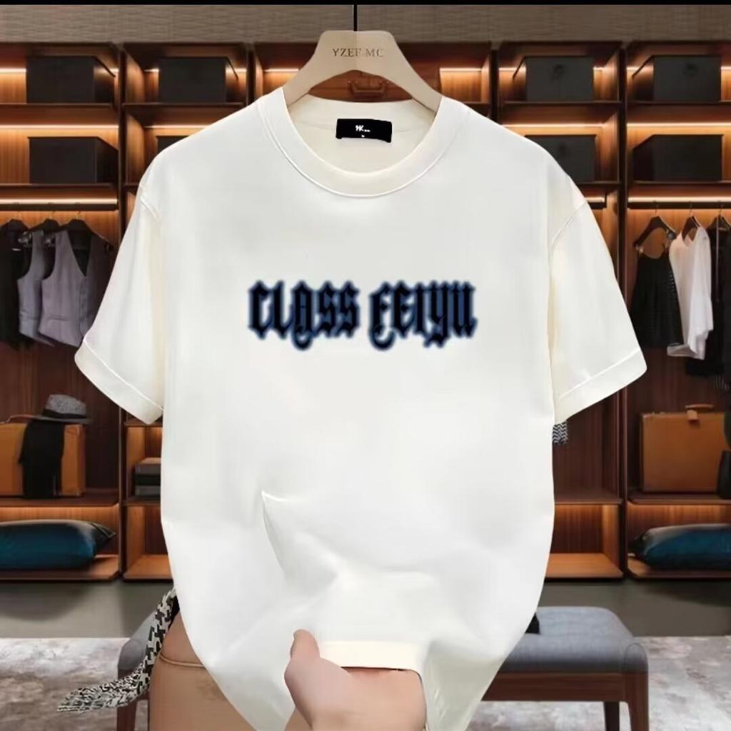 American Trendy Brand High-End Pure Cotton Men'S Printed Short-Sleeved T-Shirt Trendy Casual Round Neck T-Shirt Men'S
