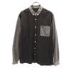 Check Switching Long Sleeve Slim Fit Button Down Shirt M Gray Men's Used