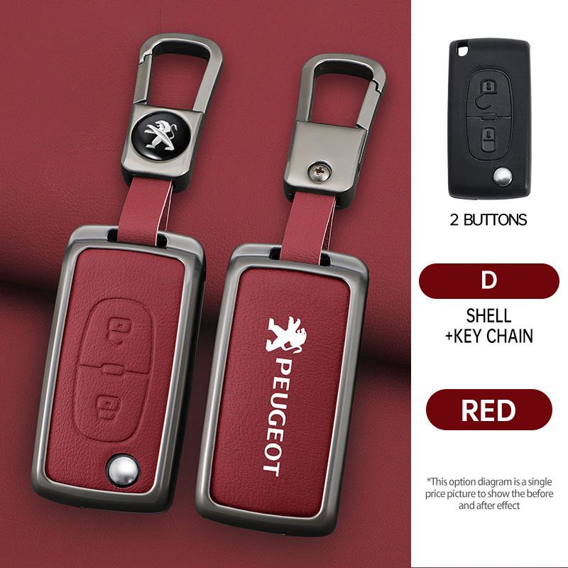Zinc Alloy Car Key Case Cover Protection Shell For Peugeot 107 207 307 307S 308 407 607 807 3008 5008 Auto Key Bag Accessories