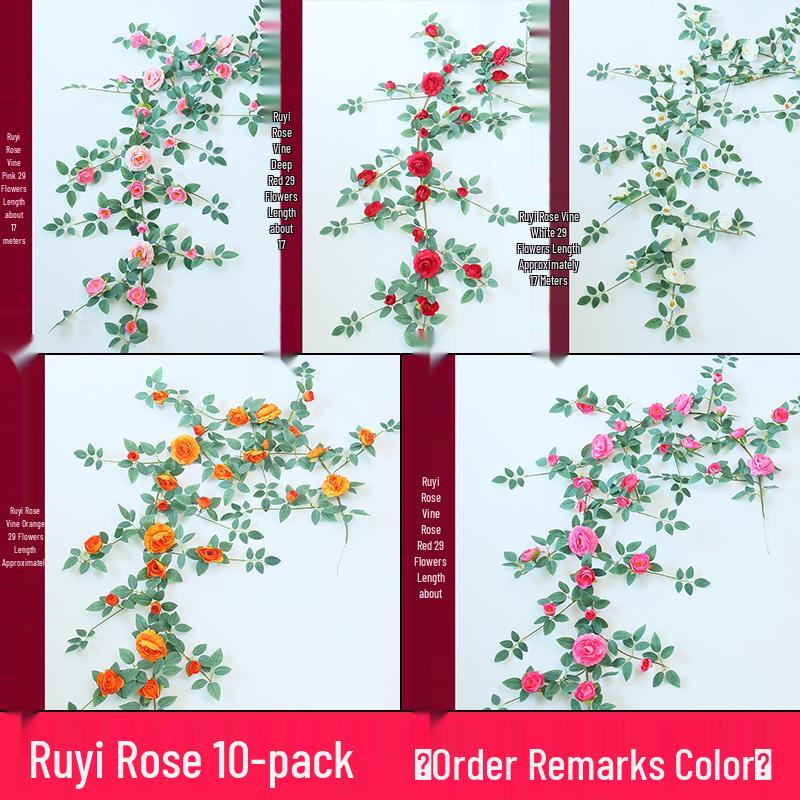 Silk Rose Vine Artificial Flower Chain for Living Room Decor