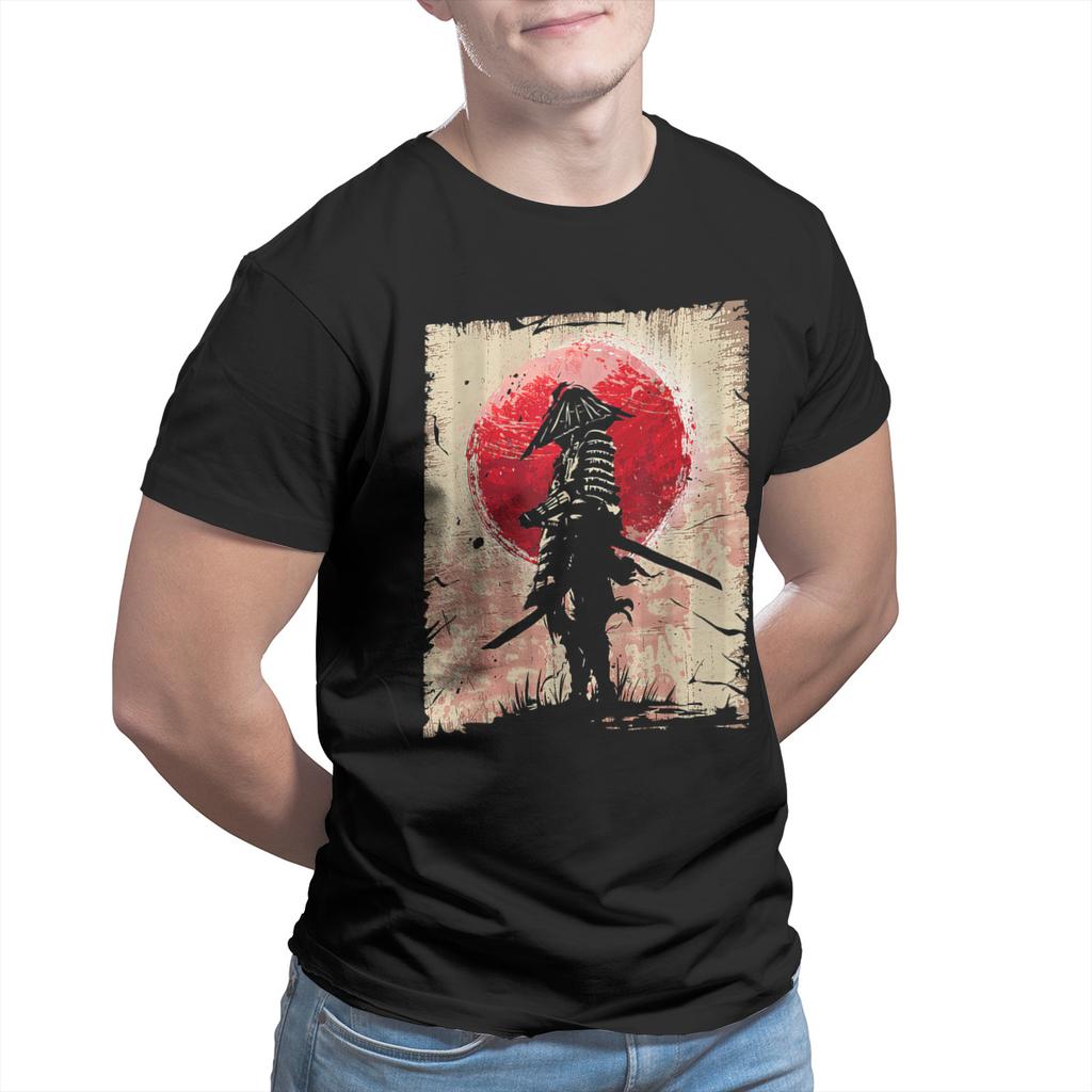 Japanese Art Samurai Vintage Fighter Retro Design T Shirt Men T Shirt Summer anime Cotton T-shirt Tees Streetwear Harajuku