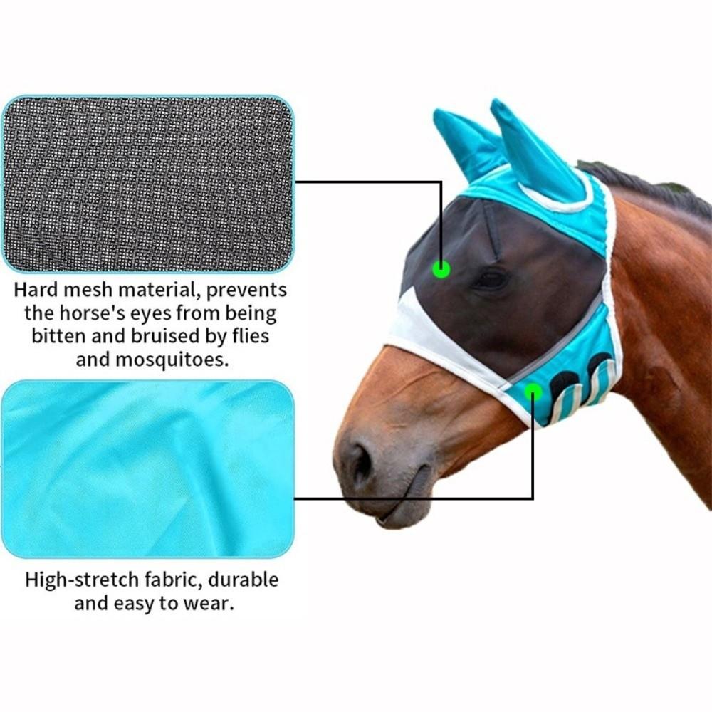 Professional Horse Fly Mask Adjustable Anti-Flyworms Mask High Quality Horse Mask  Stable Use