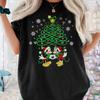 Christmas and Retro Pattern Tshirt Round Neck Casual