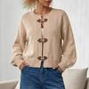 2026 Women's V-neck Cable Knit Cardigan - Autumn/Winter Loose Short Sweater