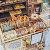 Wood Miniature Wooden Shelf Doll House Furniture Flower Stand  Dollhouse Decoration
